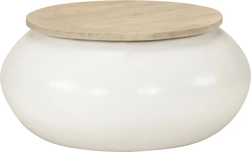 vidaXL fehér tömör mangófa dohányzóasztal 51x51x27 cm