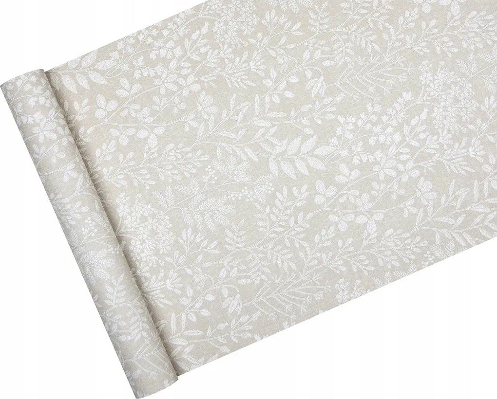 Skandináv tapéta finom levelek és mezei virágok gyógynövények rét Flizelina