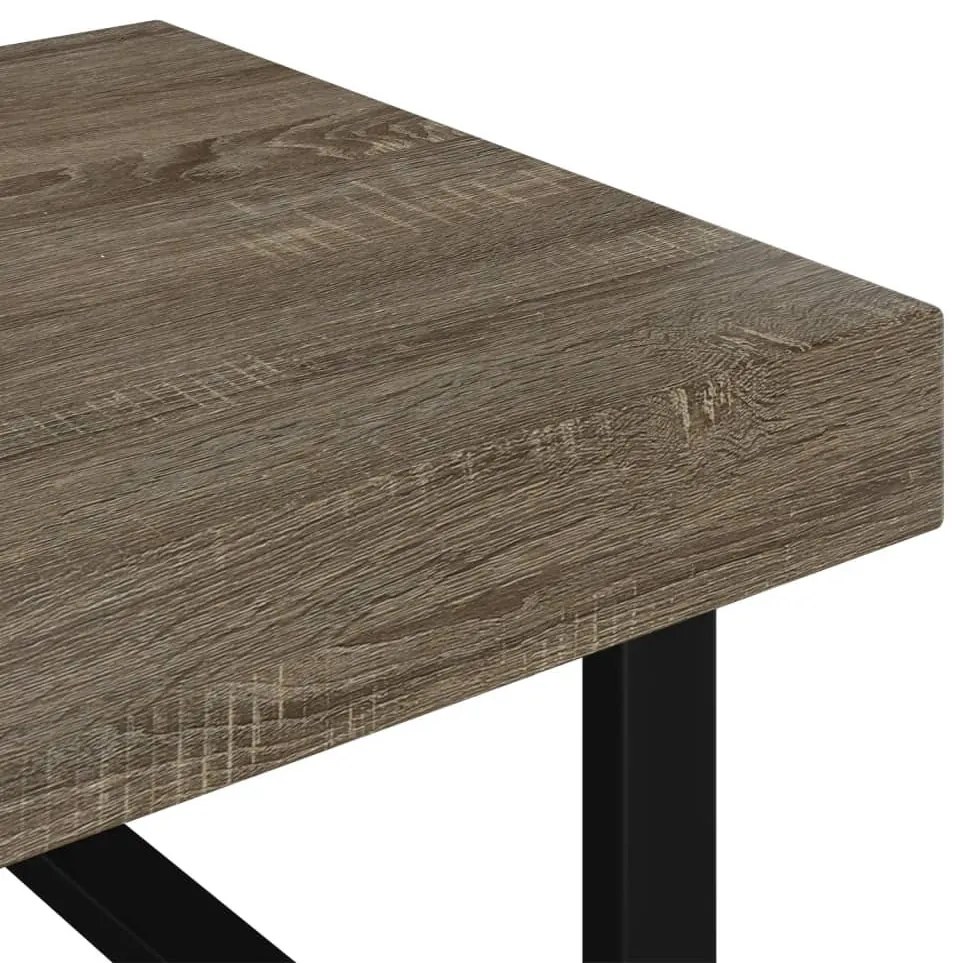 Szürke és fekete MDF és vas dohányzóasztal 120x60x40 cm