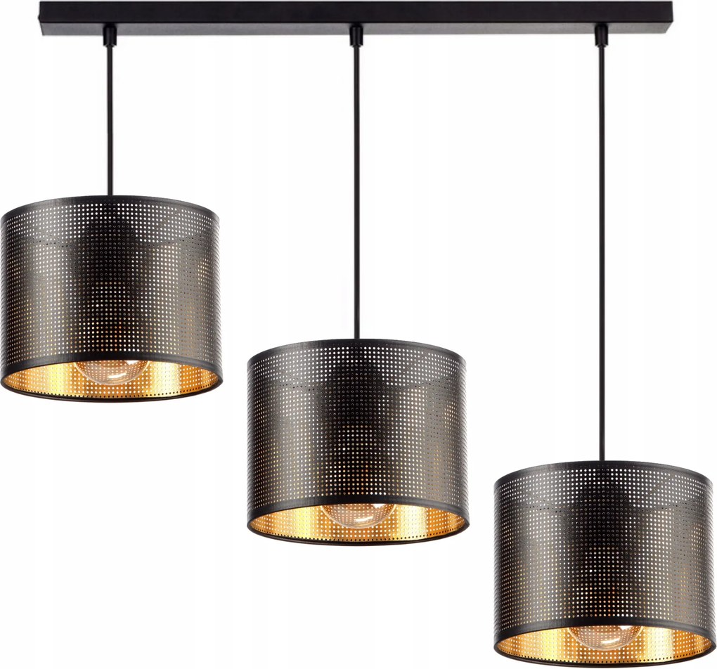 Led Mennyezeti Függőlámpa Arany Áttört Búrával, Lyukacsos, E27