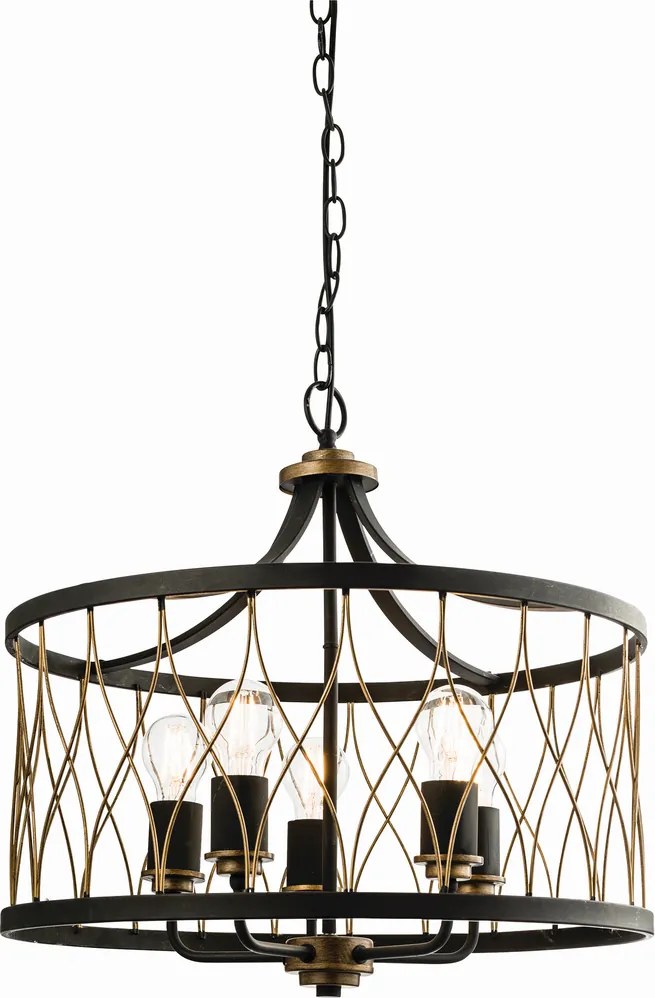 Endon vintage csillár heston barna matt fekete end61498
