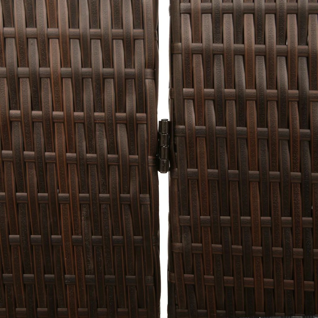 Szobai Elválasztó 3 Paneles Összecsukható Barna 146x180 cm Poly Rattan
