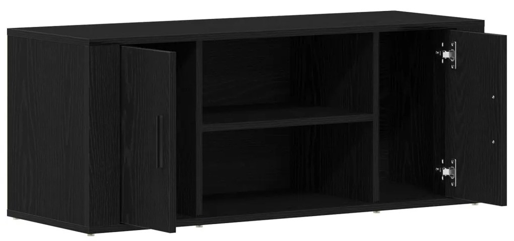 TV Szekrény Fekete Tölgy 100x35x40 cm Szerelt Fa