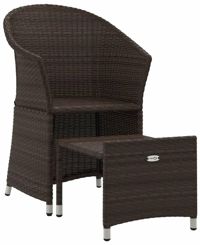 2 részes barna polyrattan kerti ülőgarnitúra párnákkal