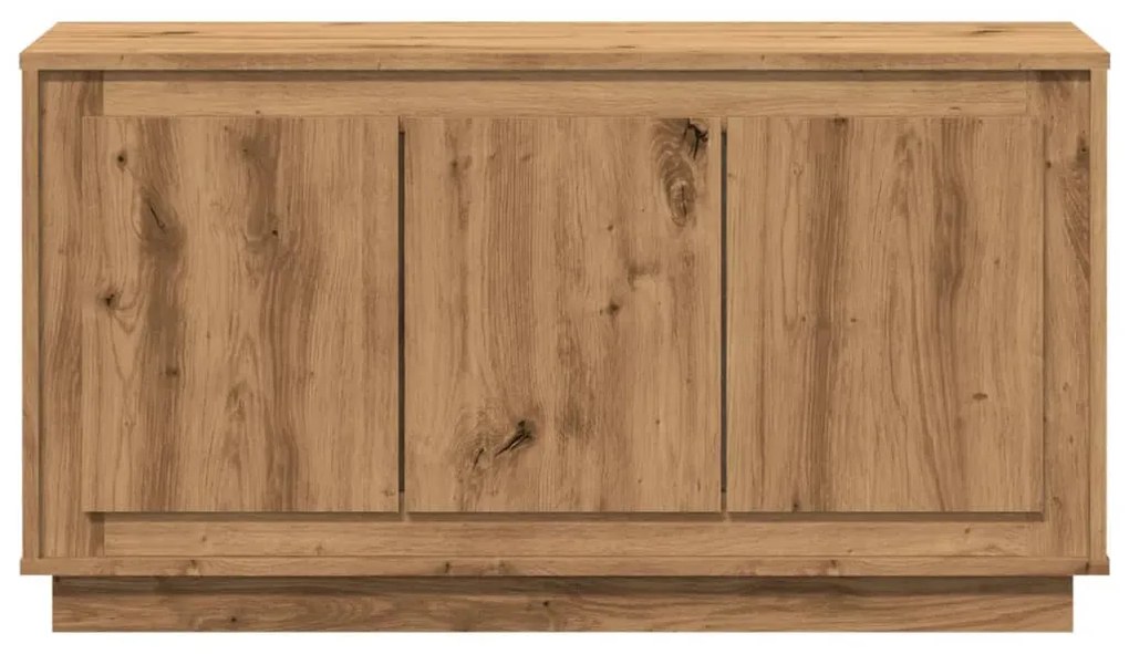 kézműves tölgy színű szerelt fa tálalószekrény 102 x 35 x 55 cm