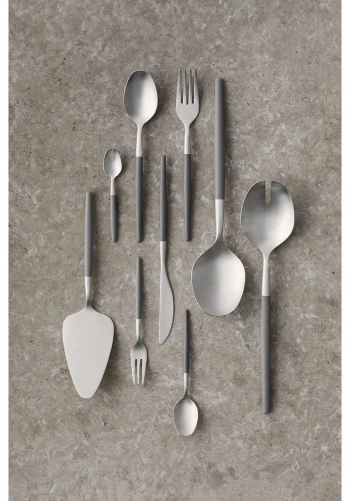 Világosszürke-ezüstszínű rozsdamentes acél evőeszköz készlet 16 db-os Maxime – Blomus
