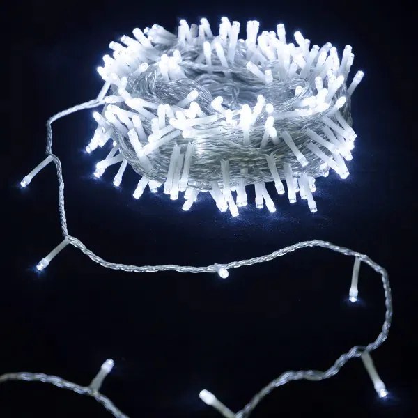 Karácsonyfa fényfüzér hideg fehér 10 m kültérre és beltérre időzítővel