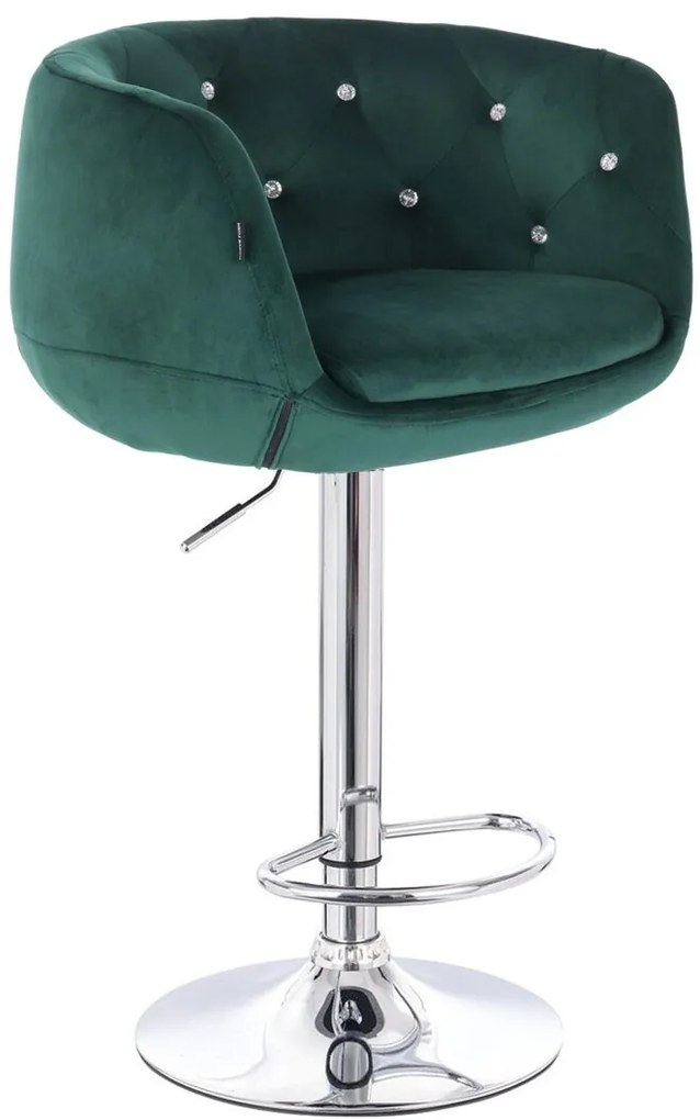 HR333CW Sötétzöld modern velúr szék krómozott lábbal