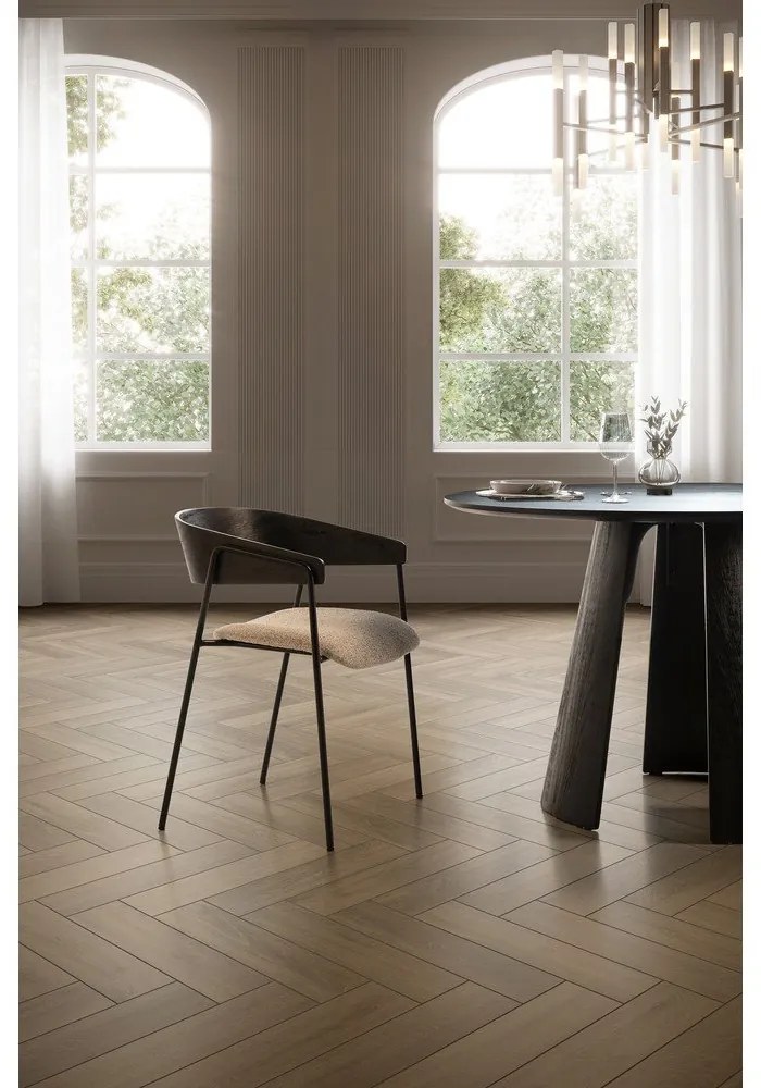 Kerek étkezőasztal fekete asztallappal ø 120 cm Zuri – MOME