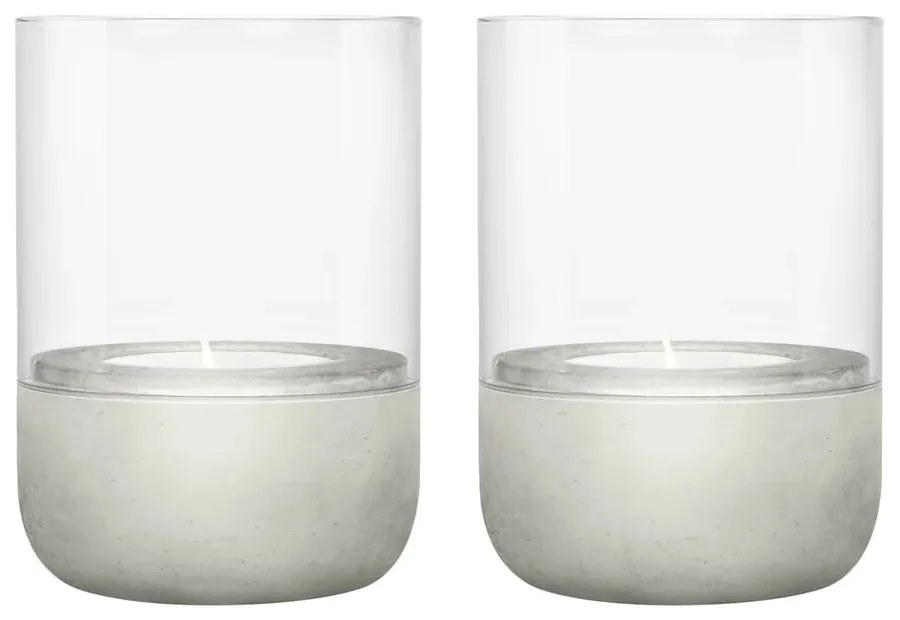 Calma 2 db üveg gyertyatartó beton talpazattal - Blomus