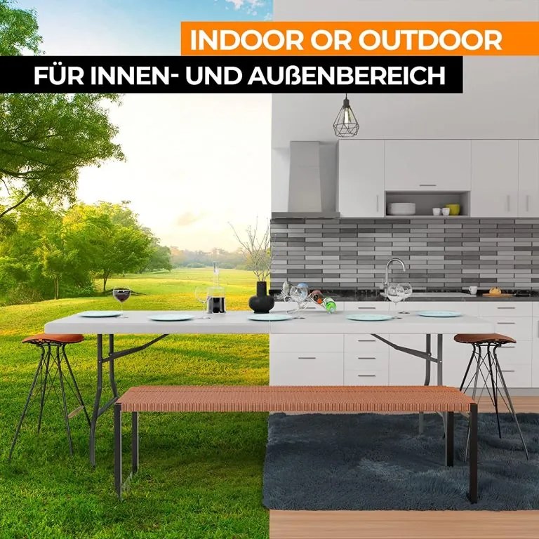 JAGO Összecsukható asztal 8 személyes 183 cm fehér