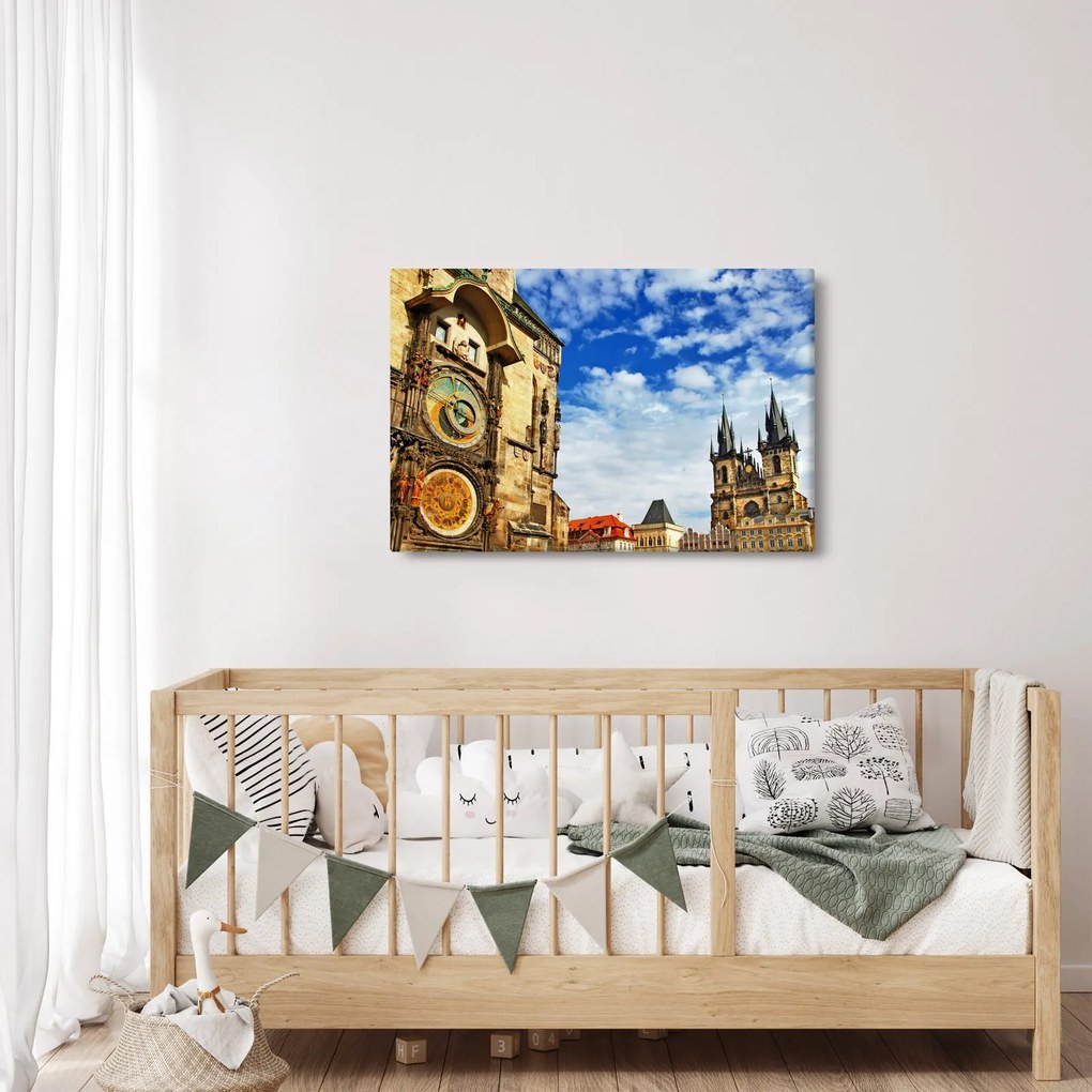 Kép - Prágai csillagászati óra (90x60 cm)