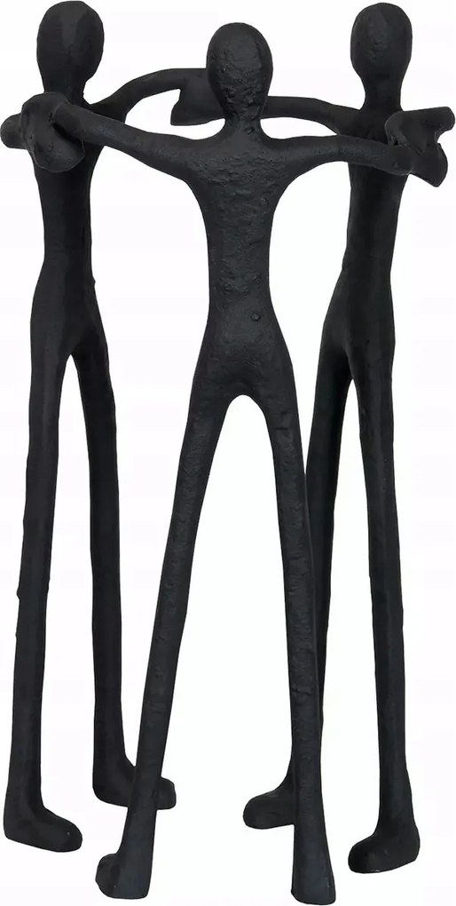 Családi Barátság Figura nappaliba fekete fém loft nagy dekoráció