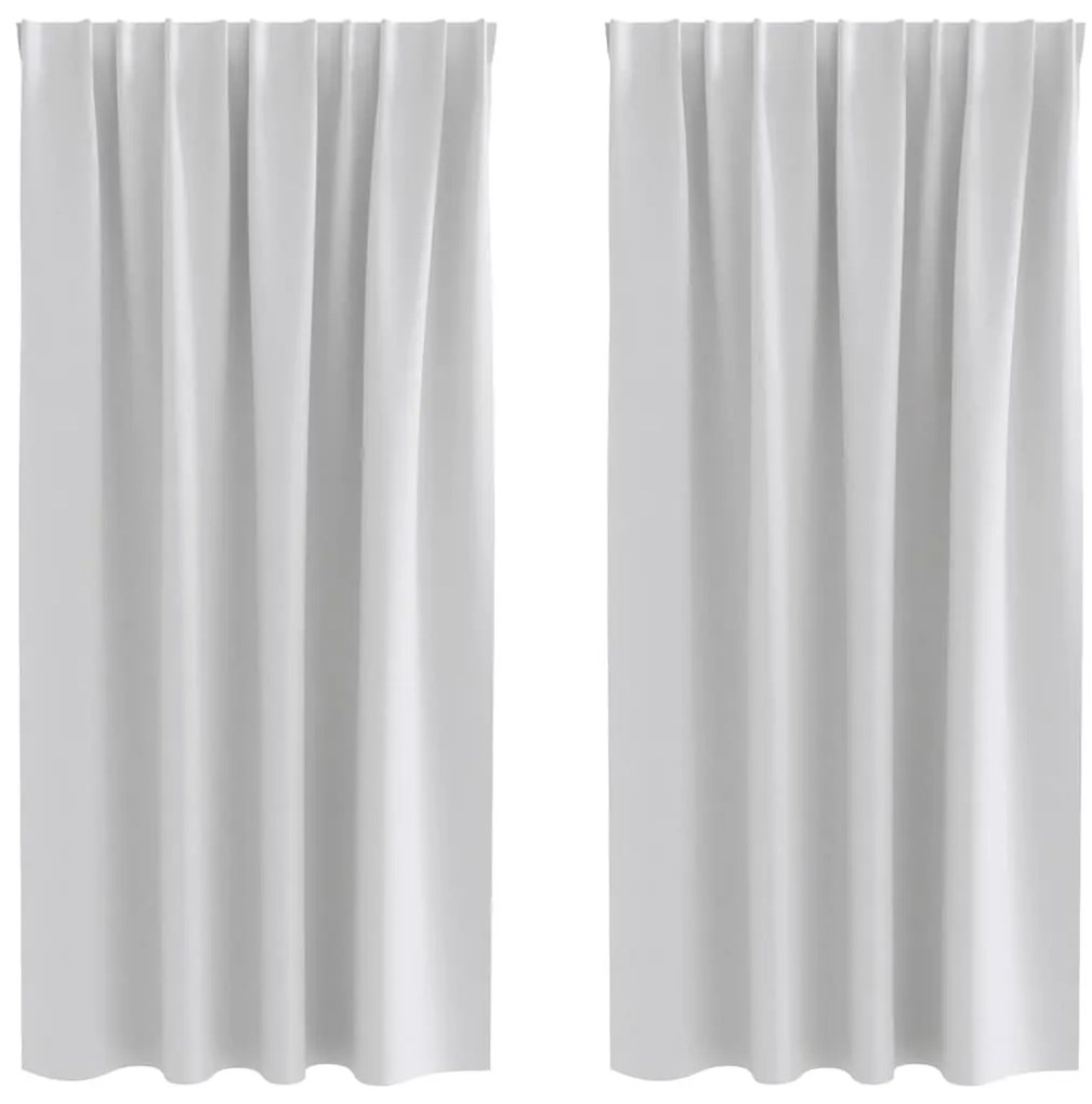 Függönyök függönyökkel 2 pcs Világosszürke 175x140cm Poliészter