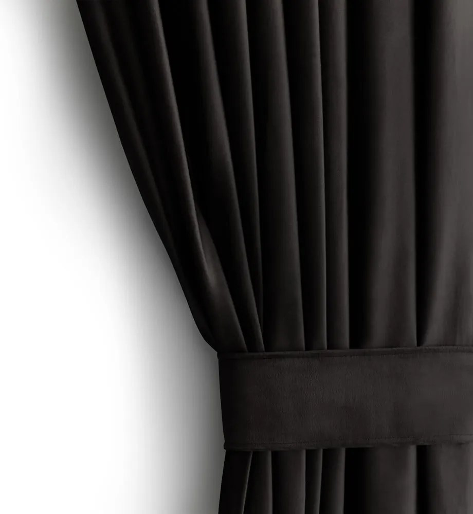 Fekete bársony dimout (részleges sötétítő) függöny 140x270 cm – Restilo