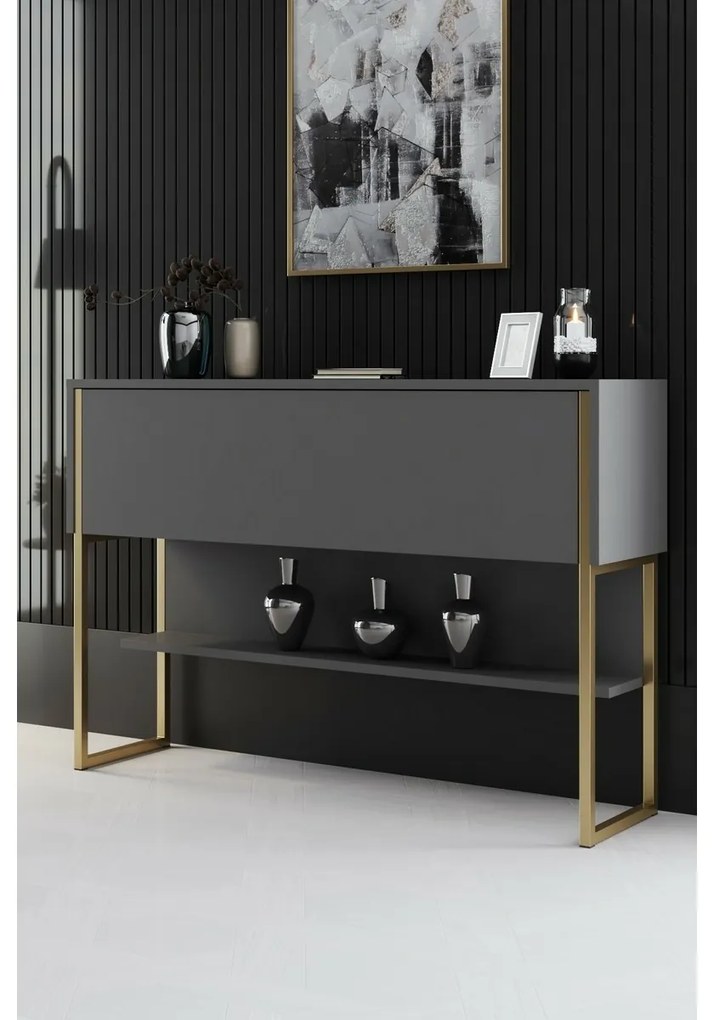 Luxe Anthracite and Gold komód