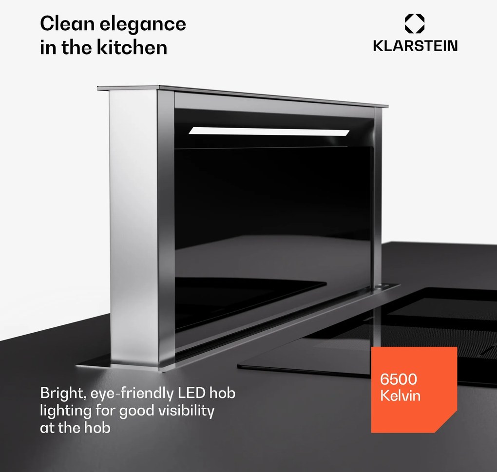 Klarstein Royal Flush Eco 75, páraelszívó, 75 cm, 650 m³/h, EEK A++, aktívszén szűrőkkel együtt
