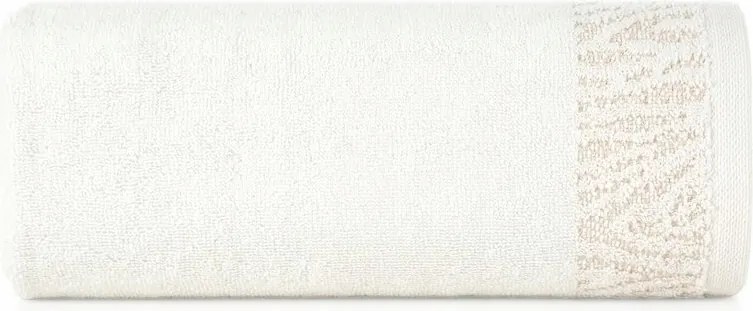 Margo törölköző 50x90 fehér, fényes cérnával átszőtt dekoratív bordűrrel