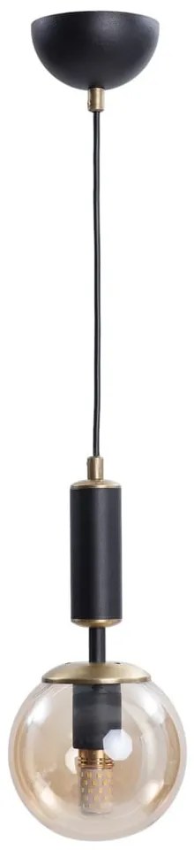 Sárga-fekete függőlámpa üveg búrával ø 15 cm Hector – Squid Lighting