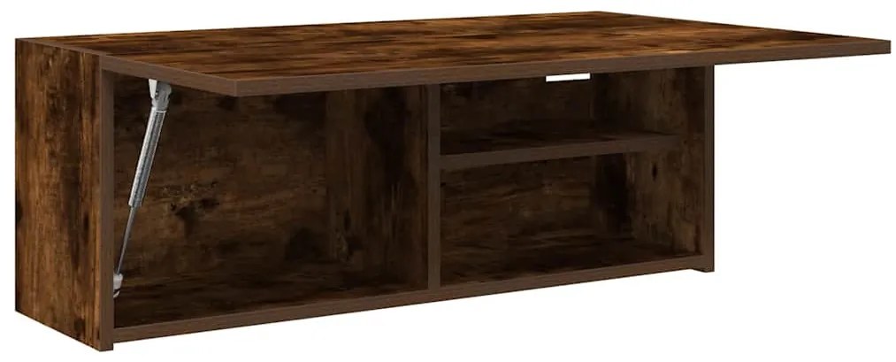 füstös tölgyszínű szerelt fa fali fürdőszobaszekrény 80x25x30cm