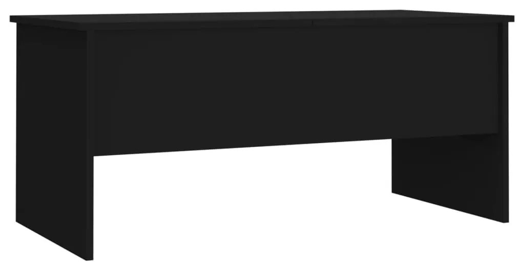 Fekete szerelt fa dohányzóasztal 102 x 50,5 x 46,5 cm