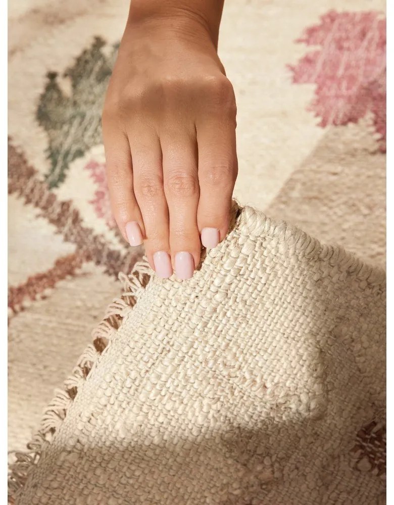 Krémszínű kézi szövésű juta szőnyeg 120x170 cm Roya Violette – Elle Decoration