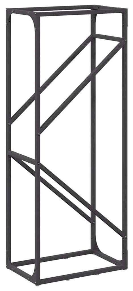 fekete hidegen hengerelt acél tűzifatároló 40x25x100 cm