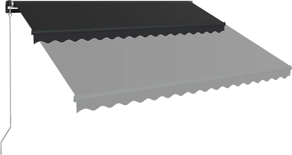 Antracitszürke kézzel behúzható napellenző 450 x 300 cm