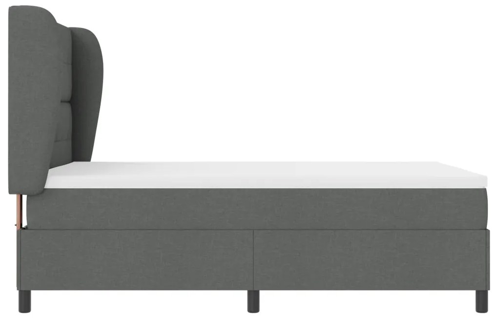 Boxspring Ágy Matrac Készlettel - Sötétszürke, 160x200 cm Szövet