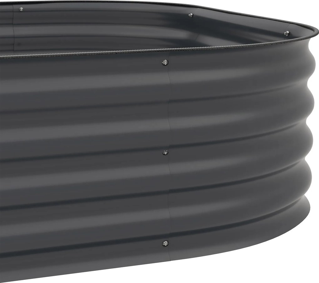 Outsunny Négyzet alakú Magaságyás Kertész Szelektív Terasz 3 Szintes Fűszerhez Zöldséghez Gyümölcshöz Virágokhoz 158 x 109 x 82 cm - Szürke | Aosom