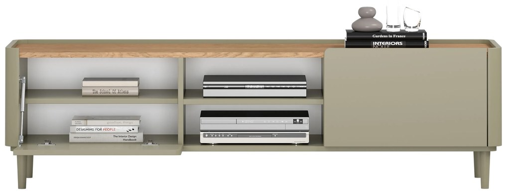 Elivo TV állvány 170 cm fém lábakon - eukaliptusz / baltic dune tölgy