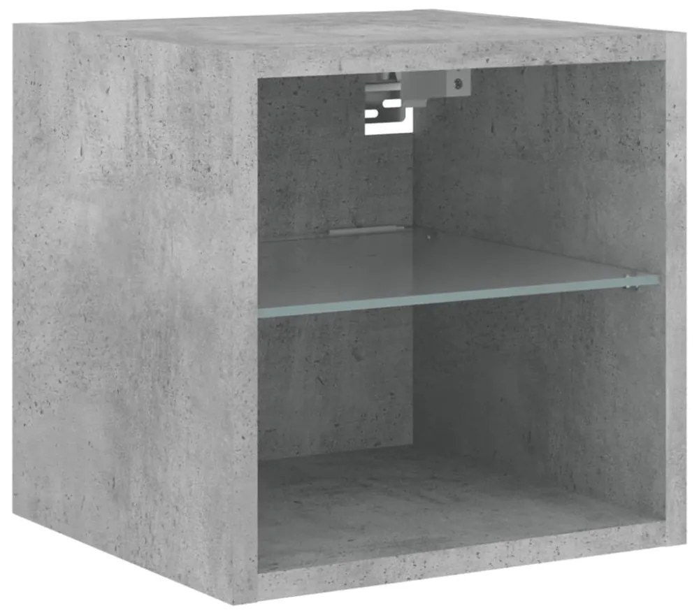 2 db betonszürke fali TV-szekrény LED-ekkel 30 x 28,5 x 30 cm