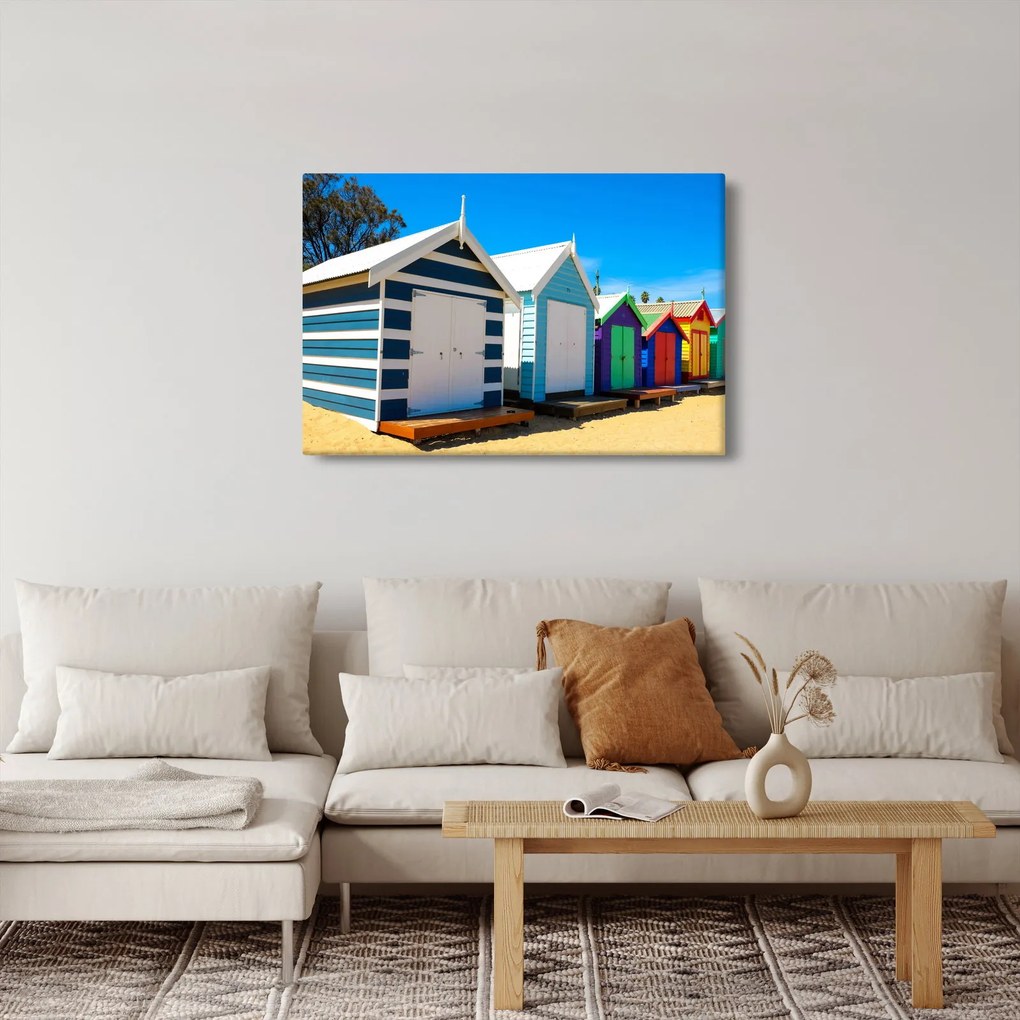 Kép - Brighton Beach, Melbourne, Ausztrália (90x60 cm)
