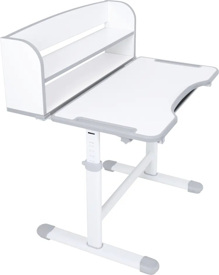 Növekvő íróasztal és szék, szürke/fehér, set ZION