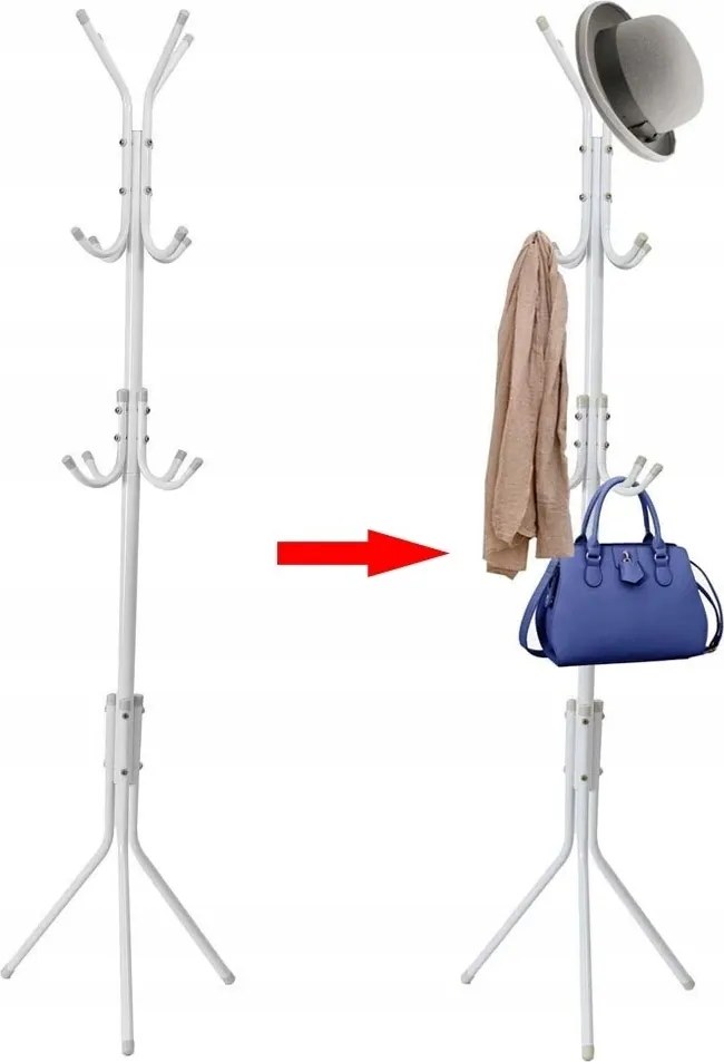 Fehér ruhaakasztó szabadon álló állvány 175cm