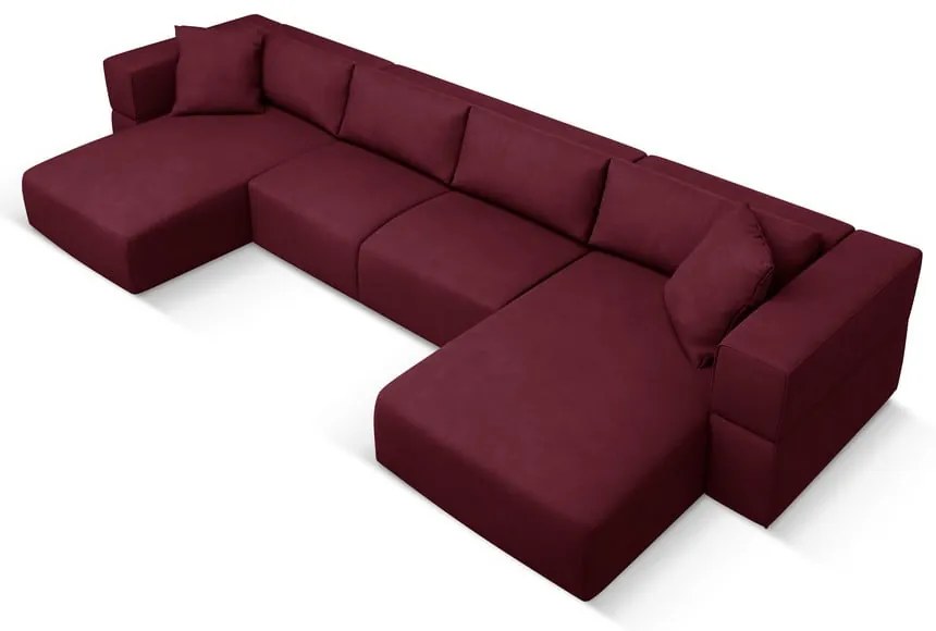 Borvörös sarokkanapé ("U" alakú) Esther – Milo Casa
