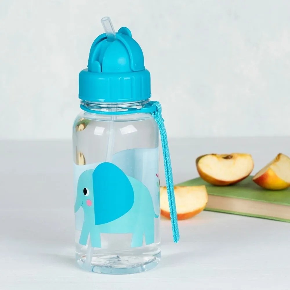 Kék-türkiz tritán gyerek ivópalack 500 ml Elvis the Elephant – Rex London