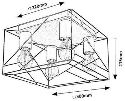 Rabalux 71024 - Mennyezeti lámpa BOIRE 4xE27/40W/230V