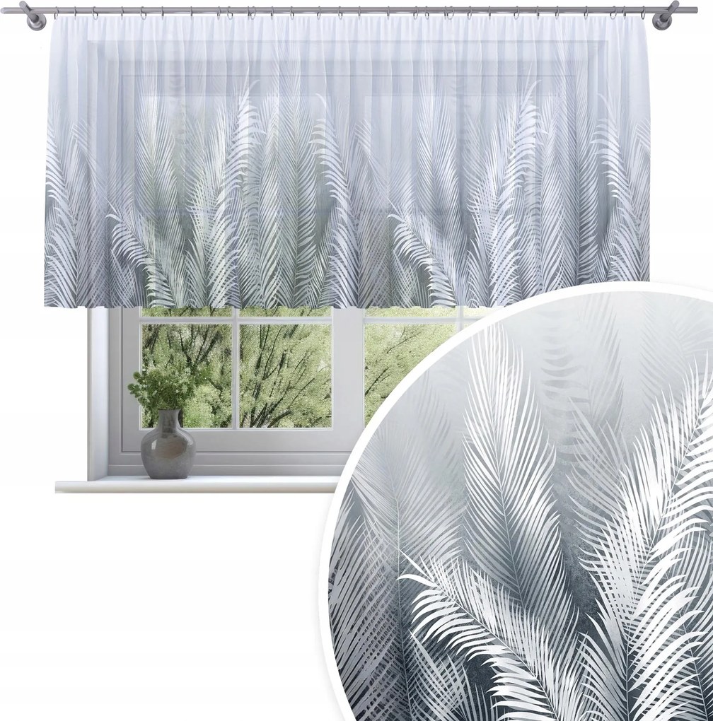 Függöny Kész Fátyol 400X120 Festett Mintás Béka Szalag Függöny 193