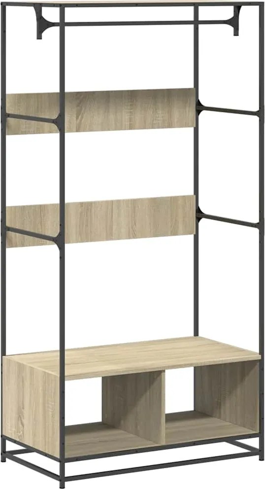 vidaXL sonoma tölgy színű szerelt fa ruhásszekrény 90 x 50 x 180 cm