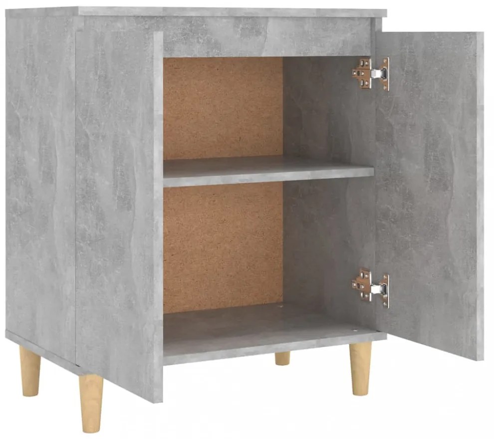 betonszürke szerelt fa tálalószekrény falábakkal 60x35x70 cm