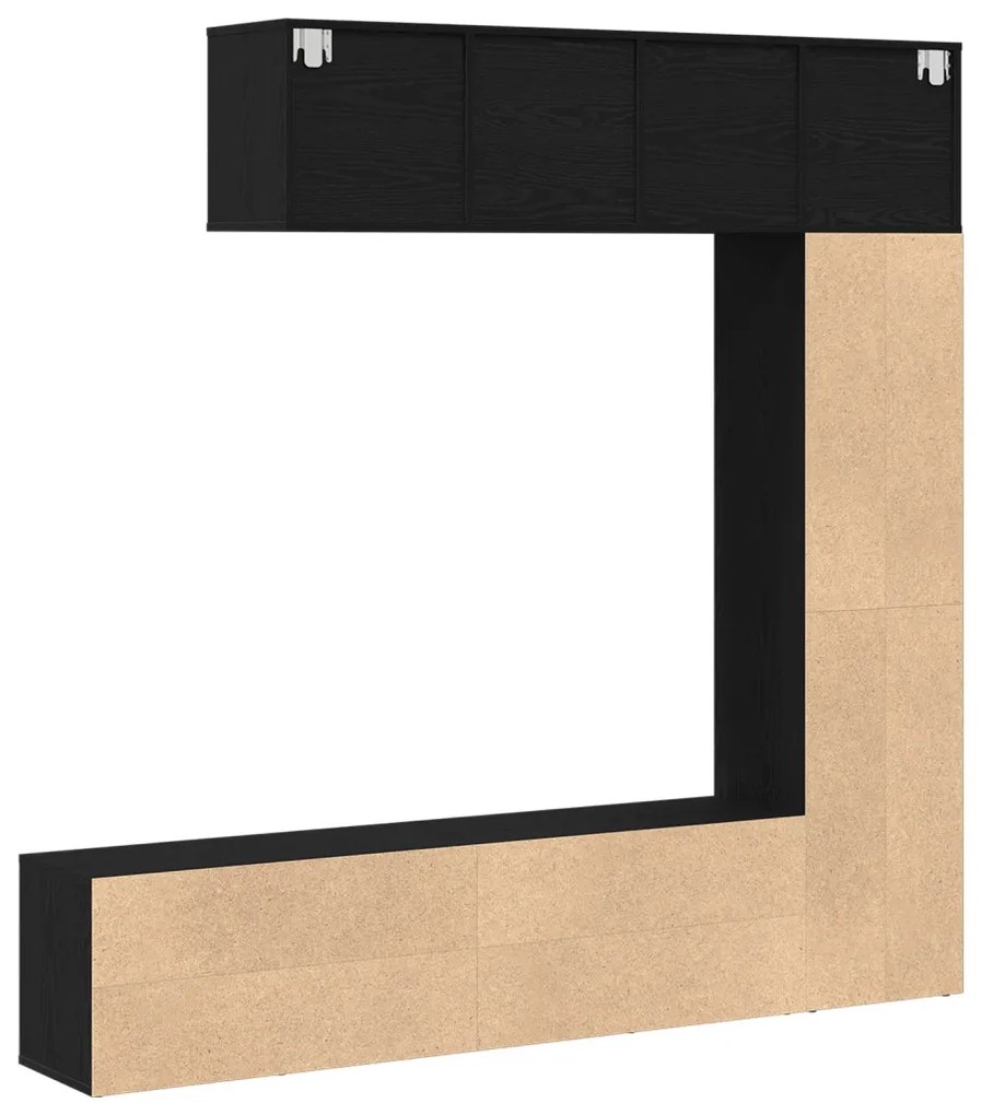 Könyvespolcok 3 db Fekete Tölgy 36x30x143 cm Mérnöki Fa