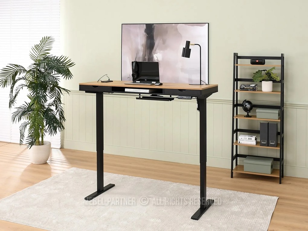 PC asztal Osto 140 (fekete tölgy + fekete). 1109839