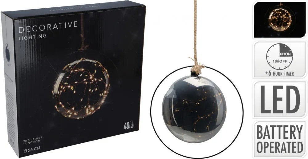 Glow világító dísz 18 cm átmérőjű