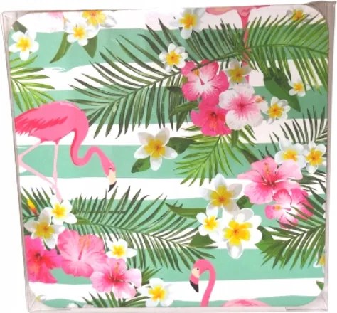 Parafa poháralátét 10x10 cm Flamingók 4 db