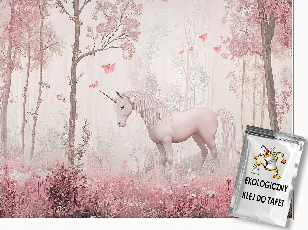 Fotótapéta Gyerekeknek Lányoknak Erdő Unikornis Tapéta Flizelina 250x175