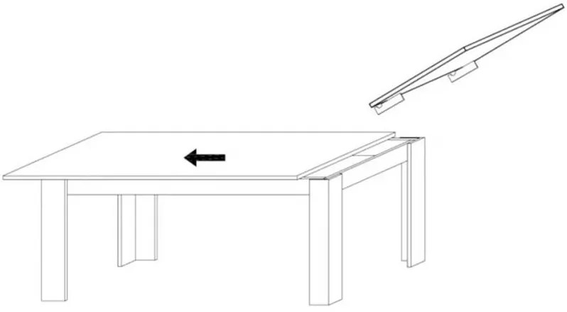 RIMINI asztal, 137 - 185 x 90 cm, laminált Mercure tölgy