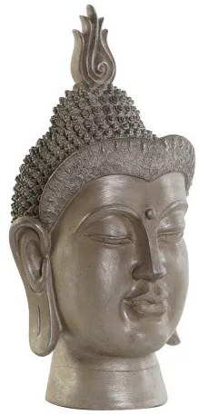 Buddha fej szobor szürke 30x29x58 cm