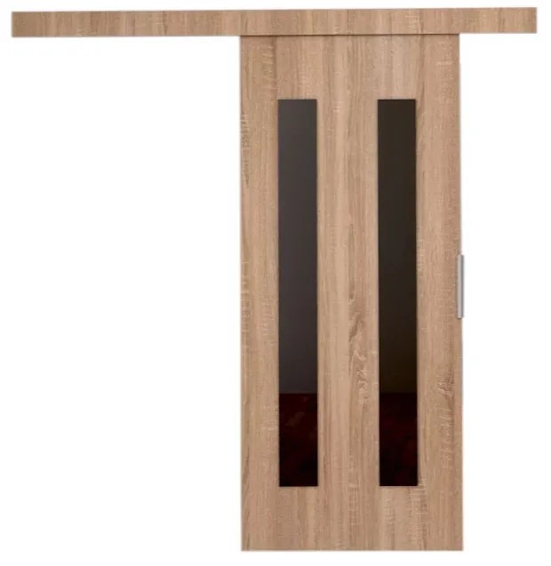 LIVELLO III tolóajtó + halk zárórendszer, 106x205, sonoma