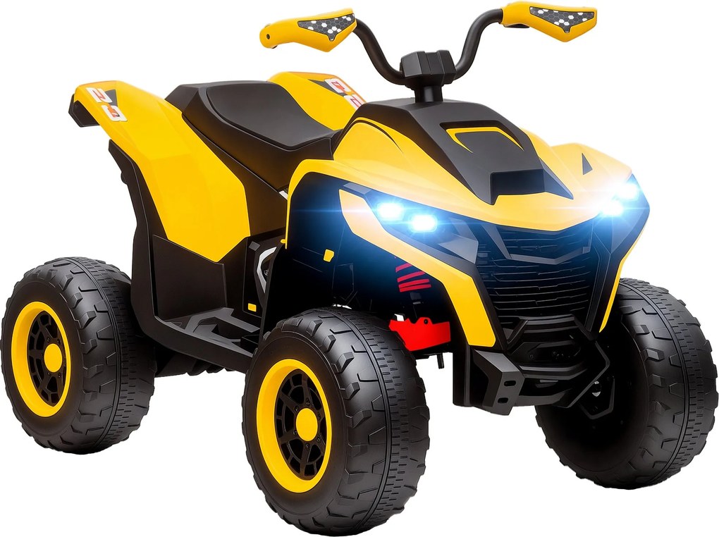 AIYAPLAY Elektromos Quad Gyerekeknek 12V, 2 Motorral, 3-6 km/h Sebességű Quad Felfüggesztéssel, LED Fényekkel, USB-vel és Zenével a 3-8 Éveseknek, Sár